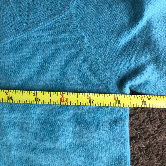 Luiza Vera Womens Large Blue Turtleneck Pullover Sweater 100% Merino Wool - Picture 7 of 7